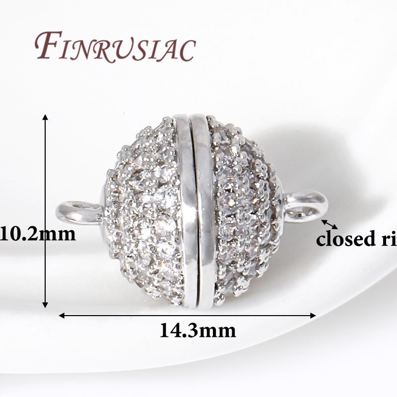 18K Gold Plated Brass with Zircon Magnetic Clasps For Jewelry Making,Magnet End Clasp Connectors For Bracelets DIY Accessories