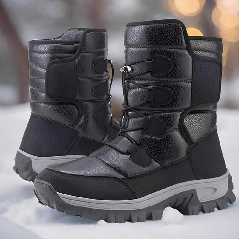Tall cotton boots winter boots high top thickened velvet cotton shoes outdoor mountaineering snow boots