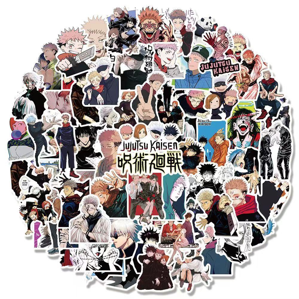 Jujutsu Kaisen Color Stickers, 100 Sheets(not Repeated), Waterproof & Sunscreen