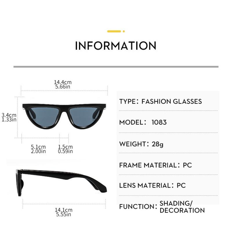 Women's sunglasses - unisex fashion half-moon cat eye sunglasses