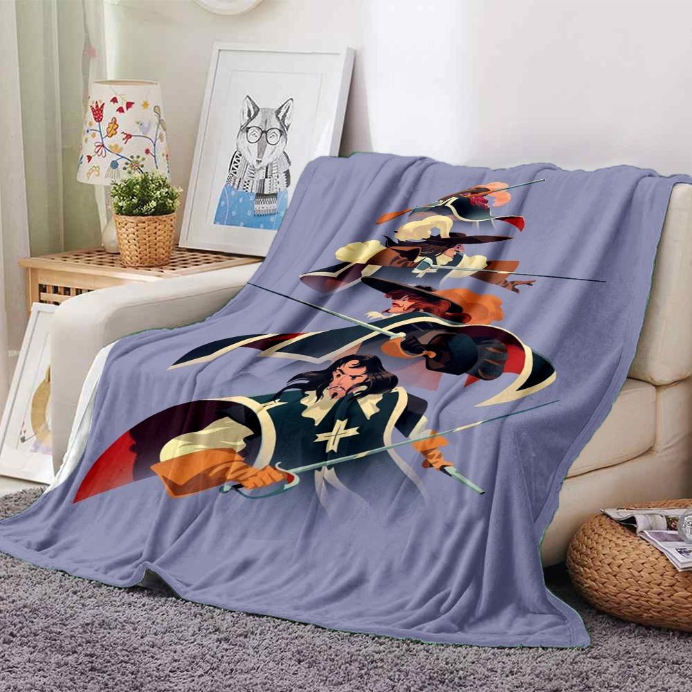 The Three Musketeers Theme Printed Blanket - Perfect for Couch, Bed, Travel & Outdoor Use | Machine Washable, Cozy & Durable.