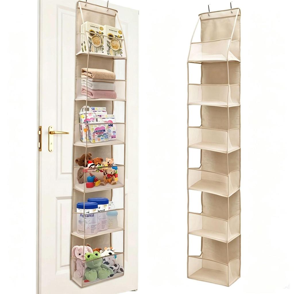 Wall-Mounted Mesh Storage Bag: Layered Hanging Organizer with Transparent Design