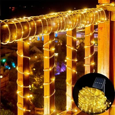 1pc7/12m Solar Powered LED Tube Light Waterproof Light for Garden Patio Wedding Party Outdoor Tree Stair Railing Guardrail Decor