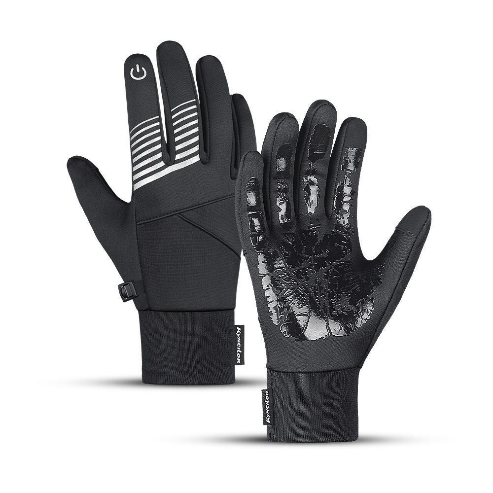 

Winter Men s Outdoor Sports Warm Black Gloves Touch Screen Waterproof Skiing Full Finger Gloves Motorcycle Riding Skiing Gloves S чёрный