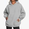 Unisex Loose Casual Autumn/Winter Hooded Pullover with Drawstring and Drop Shoulder Sleeves