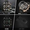 BY BENYAR Watch Chronograph Analog Watch 50M Water Resistant Business Simple Stylish Popular Formal Leather Strap Quartz Watch Gift for Men Black