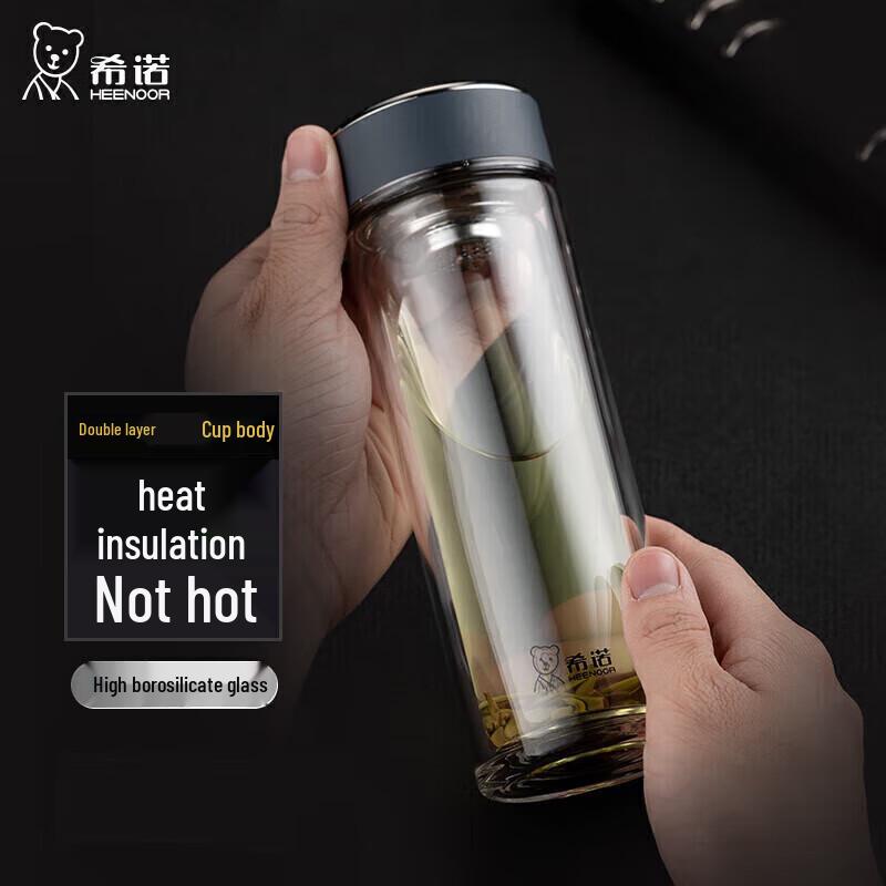 Heenoor Double Wall Insulated Glass Tea Mug