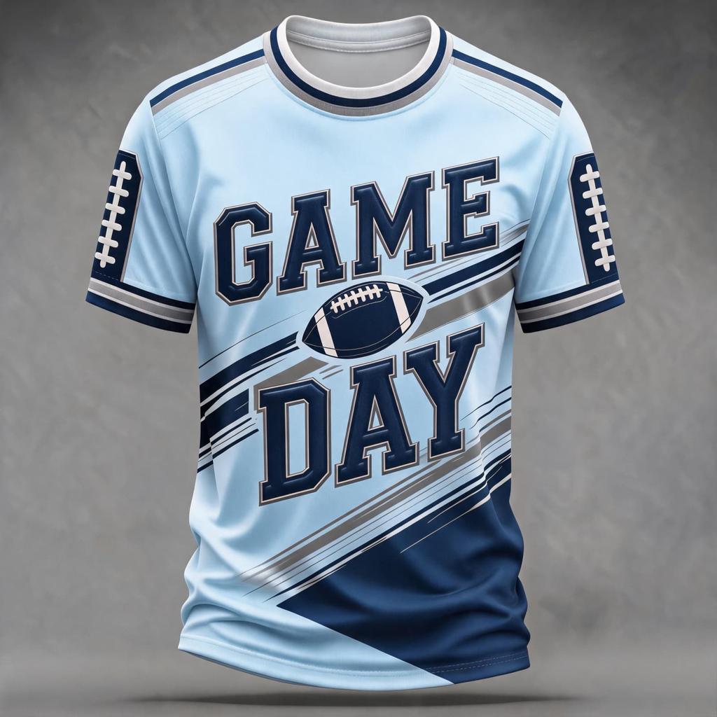 Men's Casual Football Fan Day Shirt for Cheering at Games