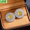 S For Women Tone Earrings Stud Earrings Nuptial Bridal Ladies Luxurious 21 *21Mm High Carbon Diamond Earrings JewelryLuxury Stud