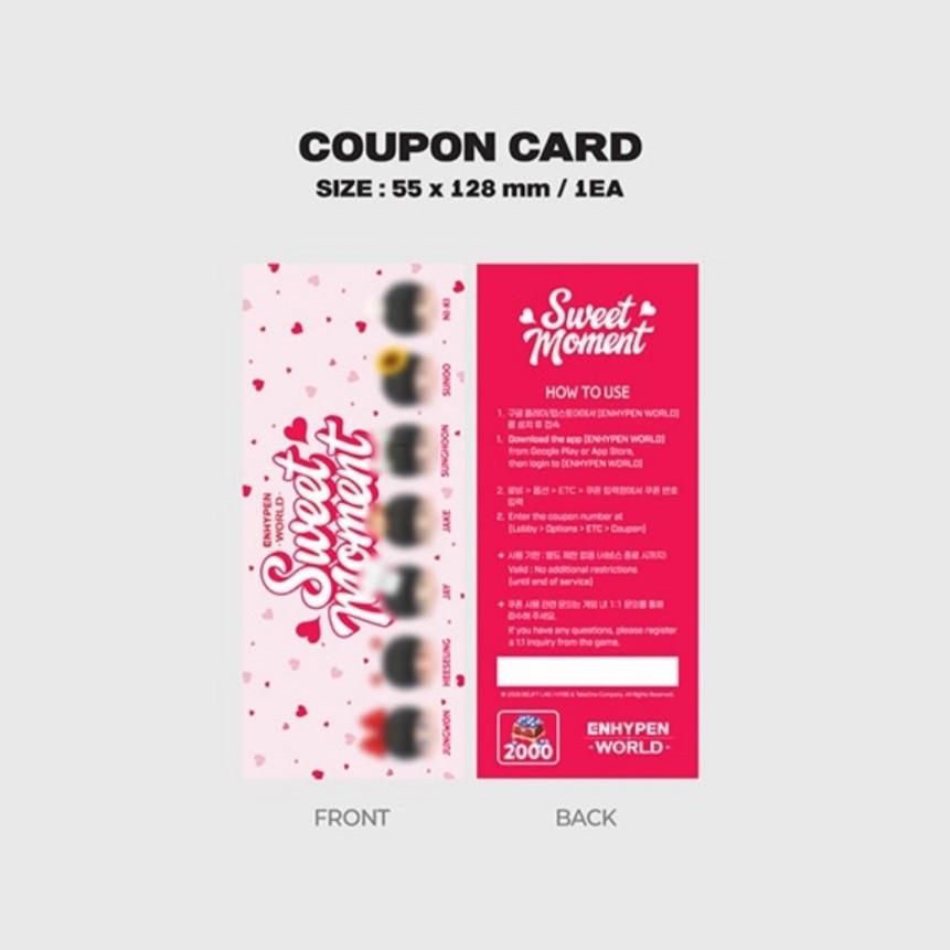 [Vorbestellung] ENHYPEN WORLD Couponkarten-Kollektion Süßer Moment BASIC Version. Offizielles K-POP Merchandise