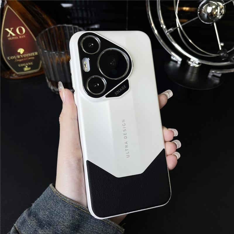 

Для Huawei Pura 70 P70 Ultra Pro Plus Прочный противоударный чехол из кожи наппа с защитой от отпечатков пальцев + кожаный чехол с защитой от падения Защитная задняя крышка Pura 70 чёрный/белый