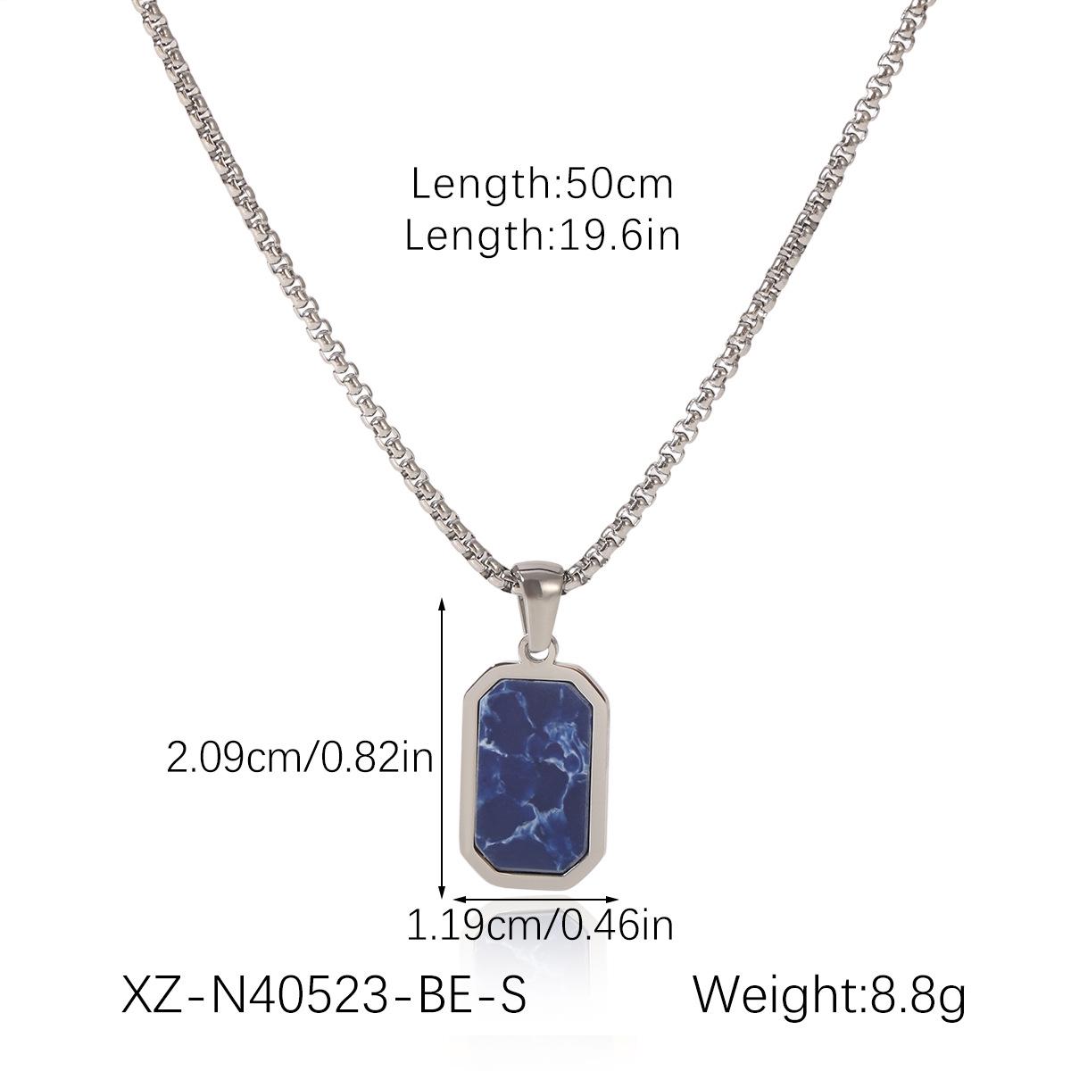 

Европейское и американское роскошное ожерелье-подвеска из нержавеющей стали и натурального камня для женщин