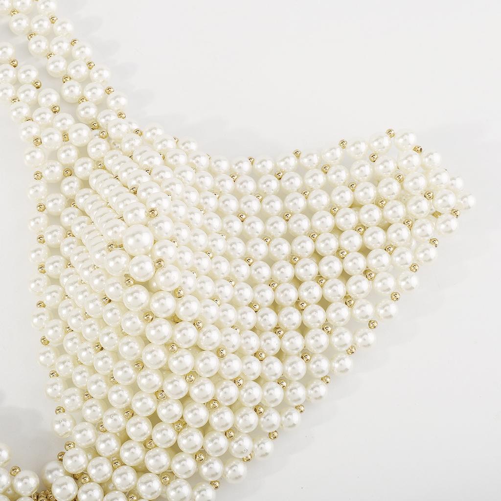 Fashionable Sling Pearl Jewelry Exaggerated Heavy Work Personality Handmade Sexy Chest Ornament Body Chain