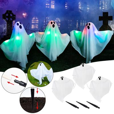 Halloween Light-Up Ghost Pathway-Markers Halloween Ghost Yard Decor Set Of 3