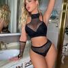 New  Rhinestone Sexy Lingerie For Women Fashion 2-piece Bra Set Bra Panty Porn Sexy Suit Underwear Erotic Baby Doll Sleepwear