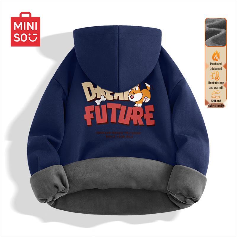 

MINISO Men s Thickened Fleece Hooded Sweatshirt 3XL