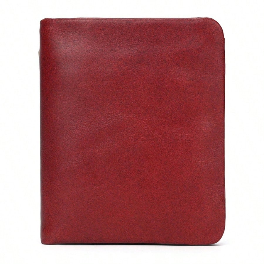 Portefeuille Court Premium Hommes et Femmes Multi-Cartes Sac à Monnaie Portefeuille Court à Fermeture Éclair Red multicolore
