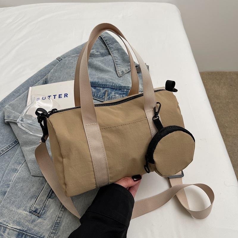 2025 new versatile nylon Boston bag casual shoulder messenger bag women's fashion commuter hand pillow bag