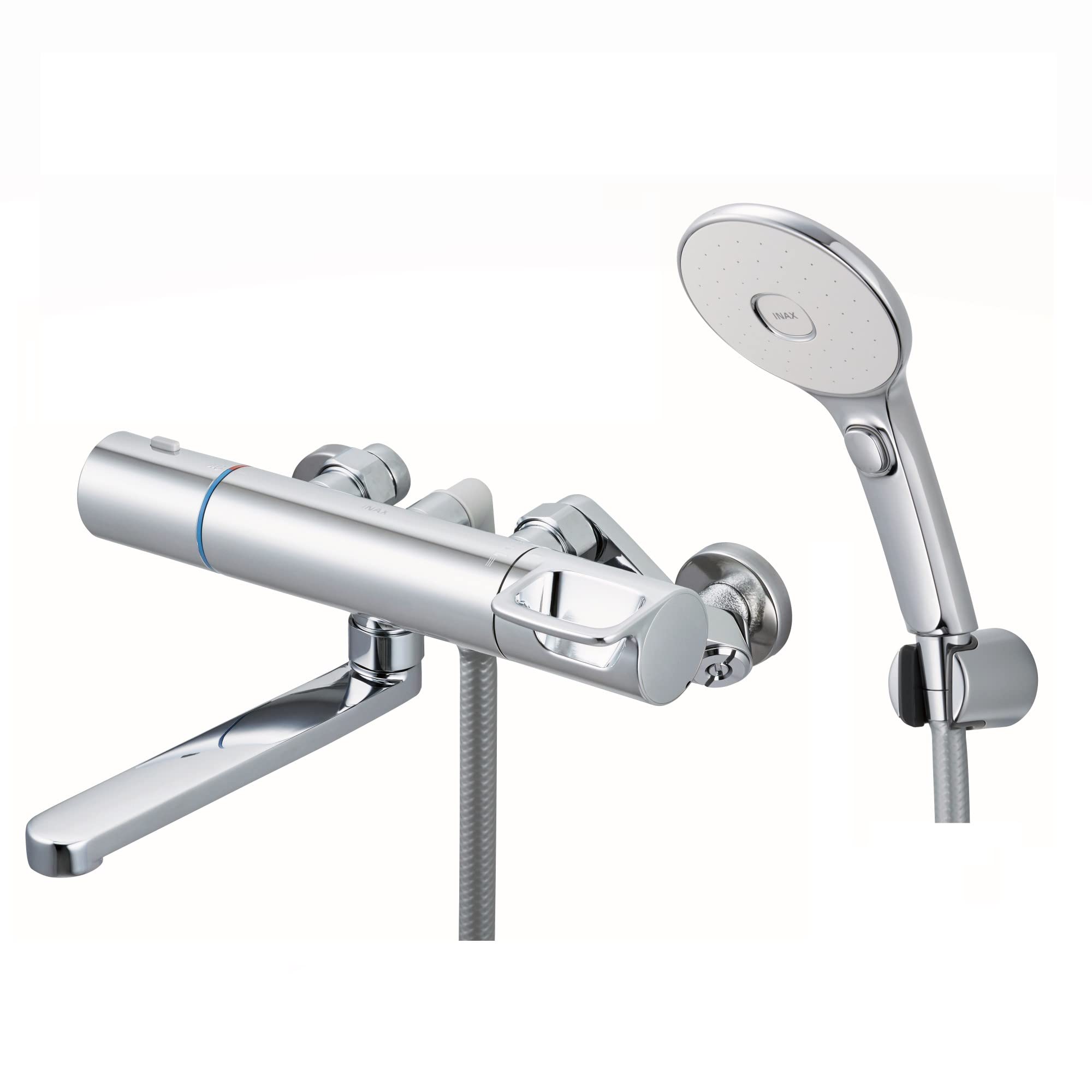 LIXIL Thermostatic Bath Faucet Chrome Eco Aqua Shower with for General Use Bathroom Shower Mixer Faucet (INAX) RBF-914EW (Chrome Handle, Switch)