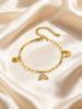 Paperclip Chain Charm Bracelet Gold Plated Stainless Steel Sun Rainbow Butterfly Adjustable Women Jewelry