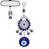 Evil Blue Eye Pendant Decor  Rhinestone Protection Good Luck Charm Turkish Evil Eye Charm Wall Decorations for Office Car