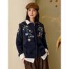 INMAN Women's Retro Embroidered Knitted Cardigan Sweater