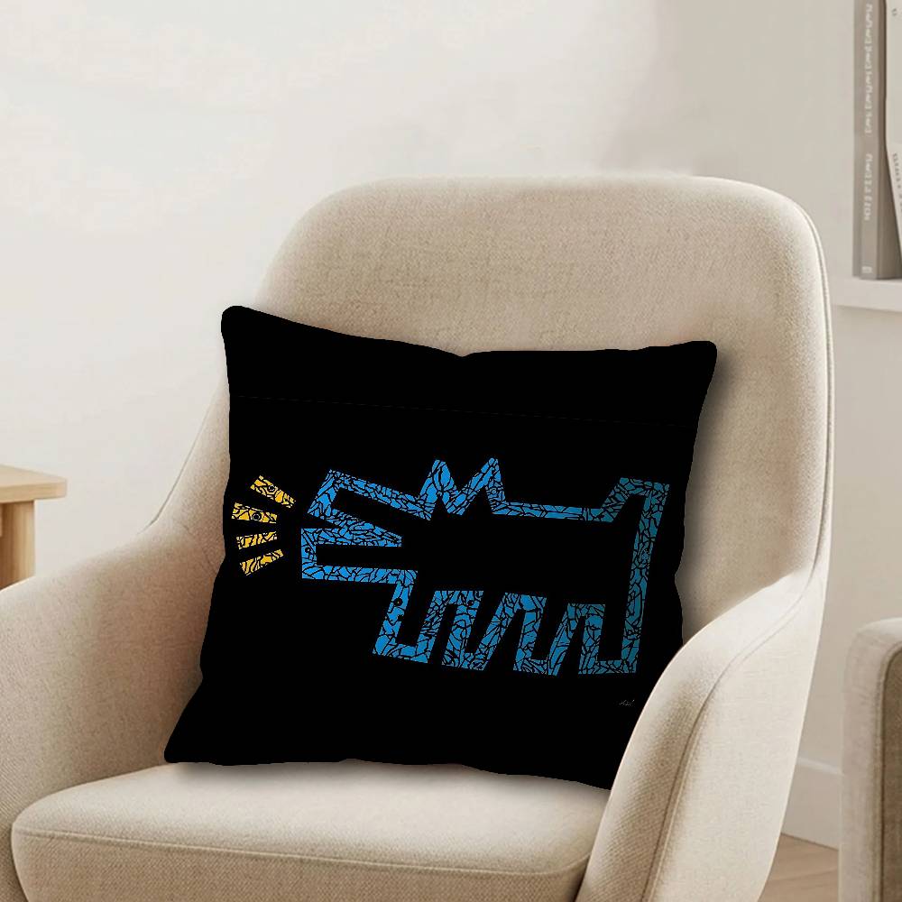 KKeiths HHarings Pillowcase toon Gift Cushion Cover Bedroom Home Sofa Chair Seat Decor pillow case
