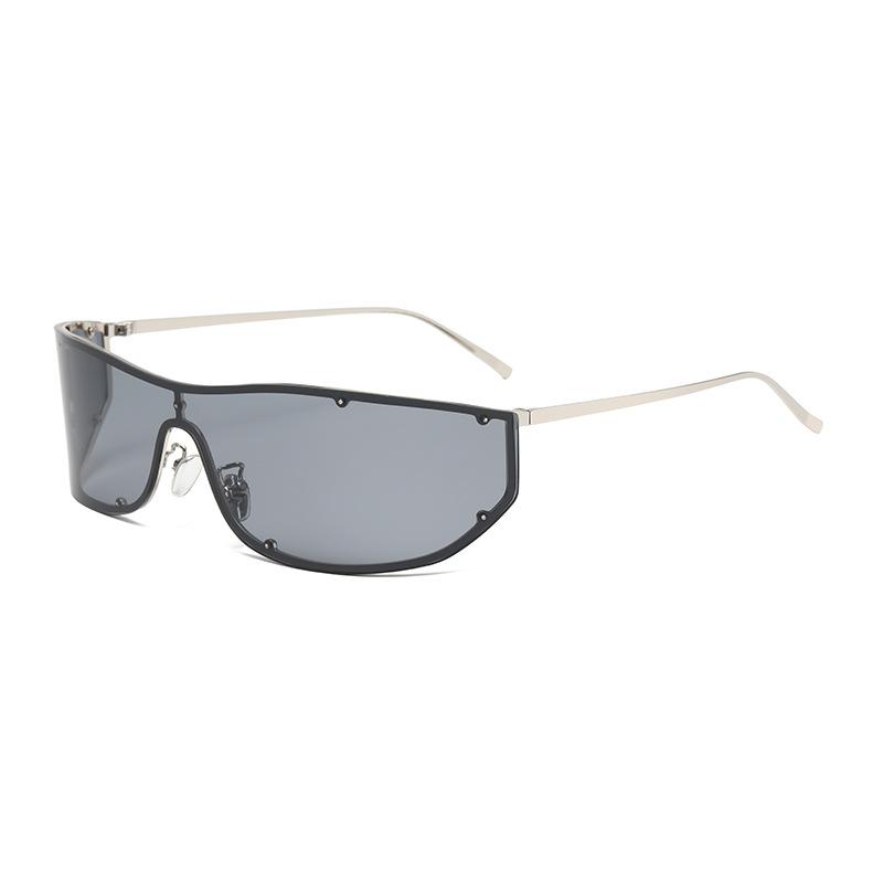 Curved one-piece Xiaoxiang sunglasses for women's high-end sense of European and American style trend curved windproof cycling sunglasses for men's