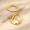 Mamacitaslay 316L Stainless Steel Chunky Hammered Stud Earrings 18K Gold Plated Waterproof Jewelry For Women Everyday Wear
