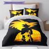 Son Goku Pattern Bedding,Quilt Set Quilt Cover Pillowcase Home Birthday Gift (1 * Duvet Cover + 2 * Pillowcase, Without Core)