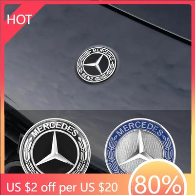 New 2025 Hot 1pcs Car Metal Flat Hood Emblem Front Badge Logo Sticker For Mercedes Benz W212 W213 W205 W177 W247 W176 CLS CLA CL