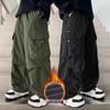 Boys' Thickened Fleece Sweatpants: Autumn/Winter Straight-Leg Warm Casual Pants for Ages 7-14