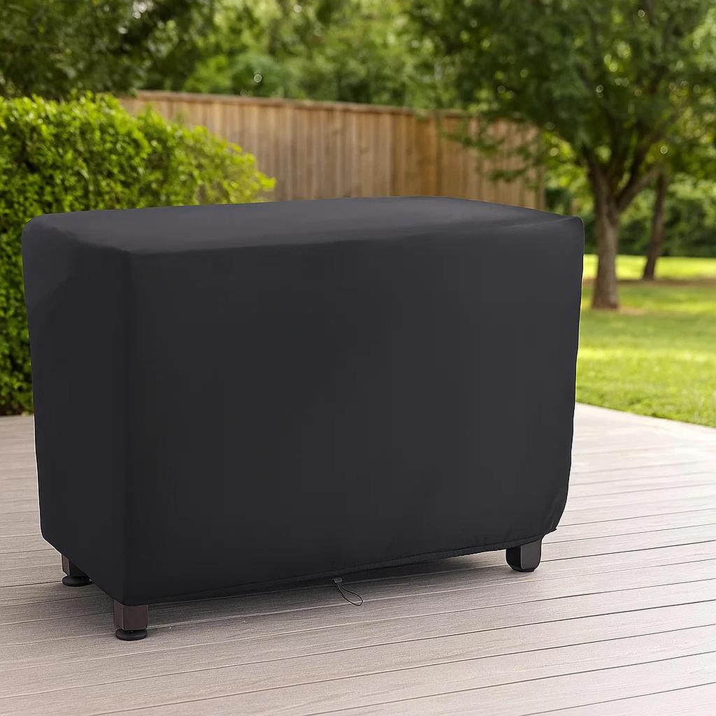 Multi-size Optional Black Silver Outdoor Patio Dustproof Sun Protection Durable Black Fabric Keyboard Outdoor Cart Dustproof Table Cover