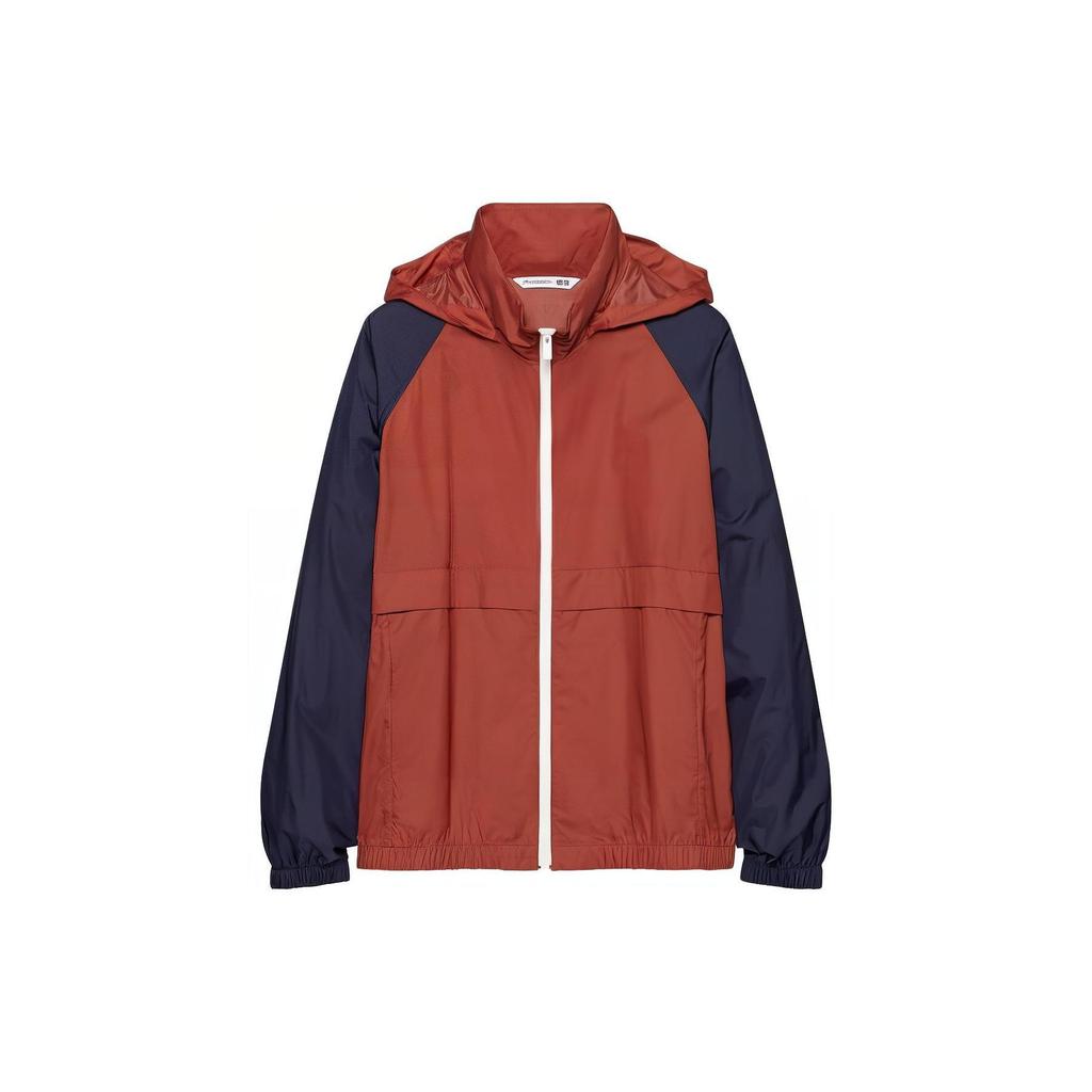 Uniqlo X JW Anderson Collaboration SS23 Spring Summer Series Designer UV Protection Color Block Hooded Jacket Men jackets Coral-Red 453864-15