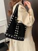 Streetwear Single Shoulder Bag With Magnetic Closure And Rivet Embellishments