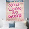 Retro Newspaper Pink Popular Quote Print Cartoon Tapestry Wall Hanging Decoration Household Home Decor
