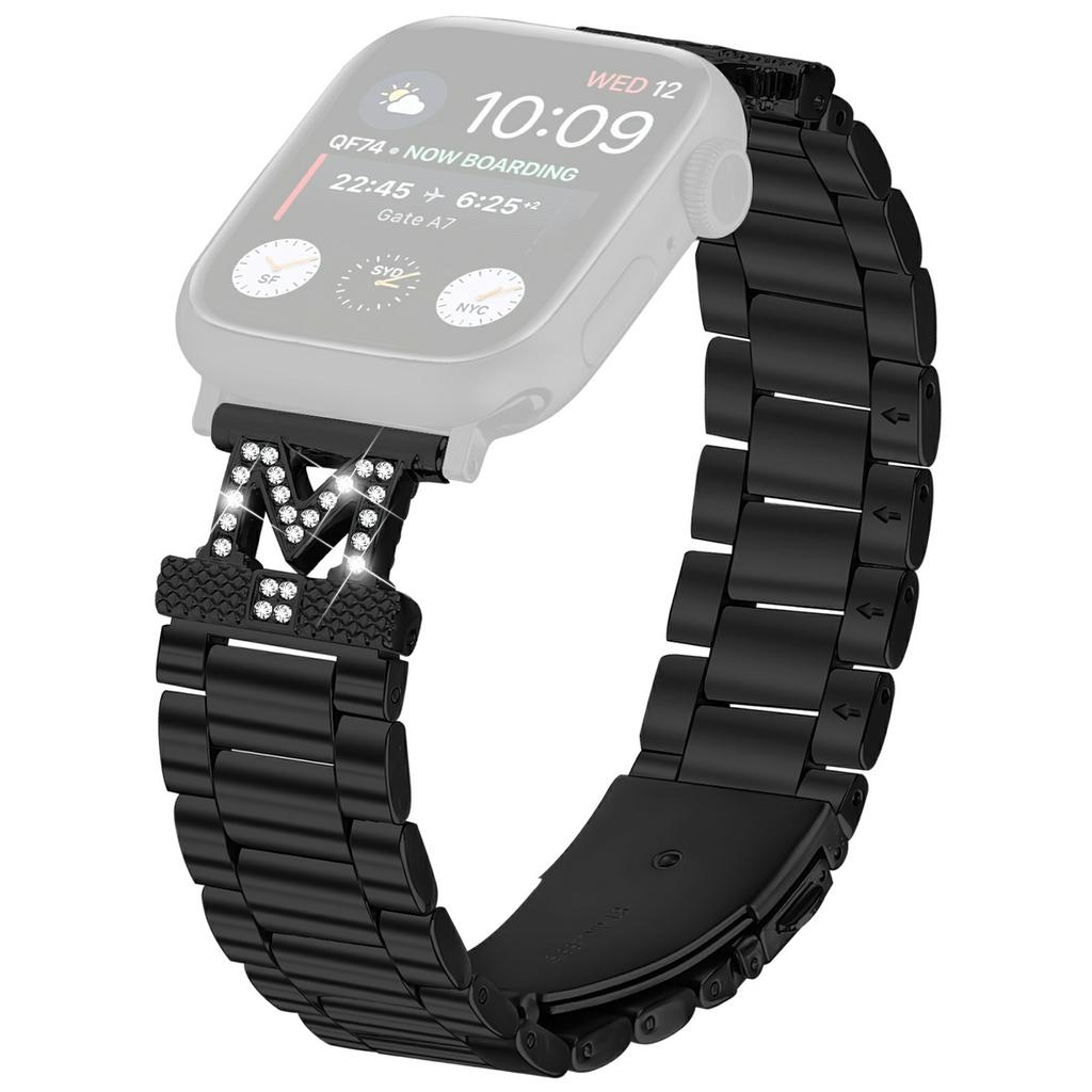 Watch Strap for Apple Watch Series 10 Ultra 9 8 7 SE 6 5 4 3 2 1 46mm 49mm 45mm 44mm 42mm M-Type Stainless Steel Band