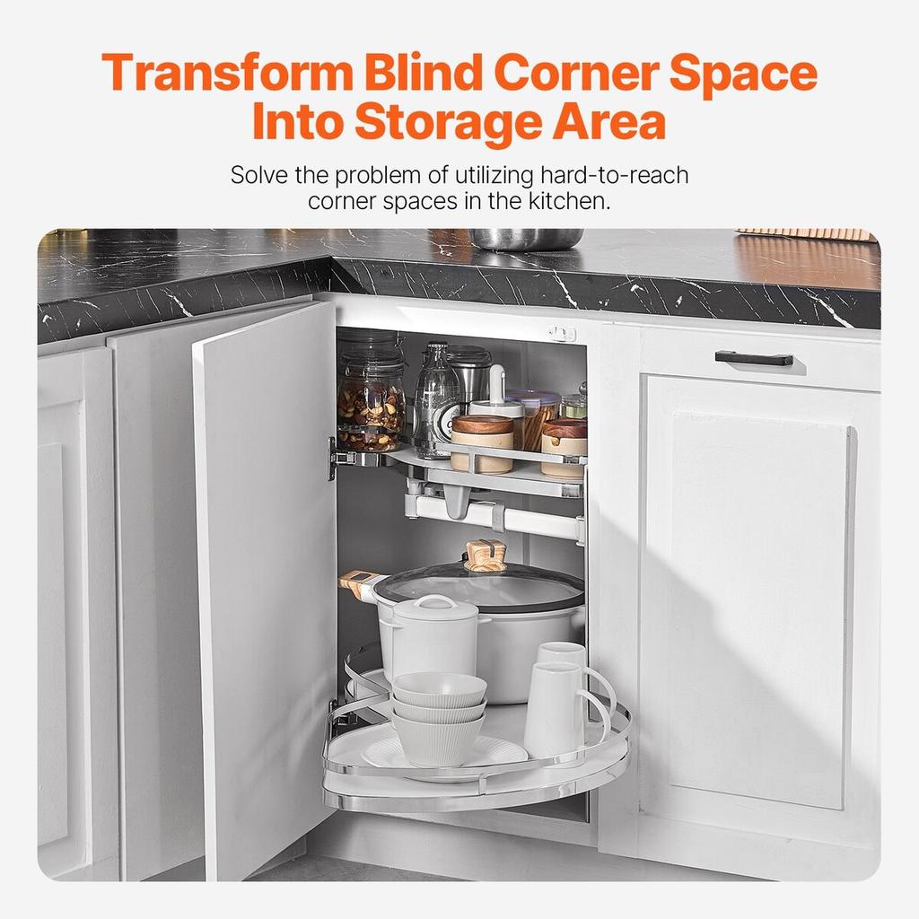 2 Tier Swing Right Blind Corner Cabinet Pull Out Soft Close Organizer