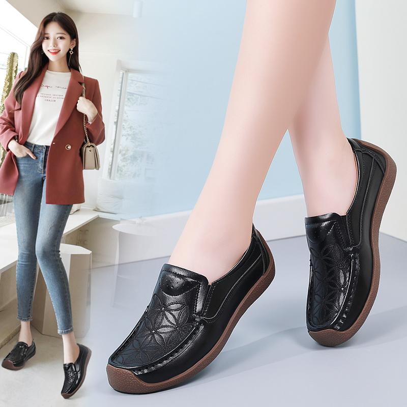 Damskie Płaskie Mokasyny Buty do Jazdy Wygodne Codzienne Wsuwane Haftowane Buty do Chodzenia Minimalistyczne Buty dla Matki