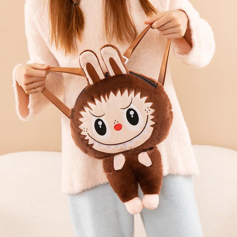 Cartoon Labubu Doll Backpack Anime Portable Girl Storage Bag Student Gift
