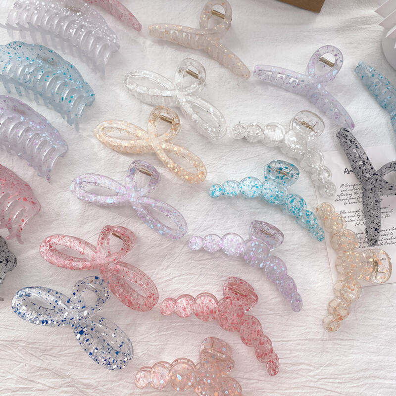 Big size painted updo hair clip and twist hairpin 01 Big Size Ribbon Yellow