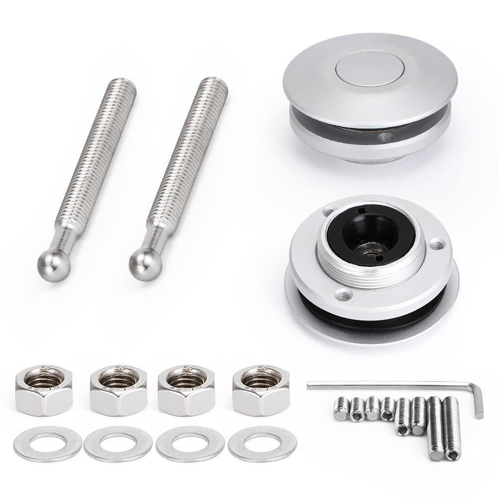 Sport Universal-Druckknopf Billet Motorhaubenstifte Schlossklammer-Kit Auto Schnappverschluss Neu Für FORD Mustang 4.6L V8 96-04 PQY-HP31BK