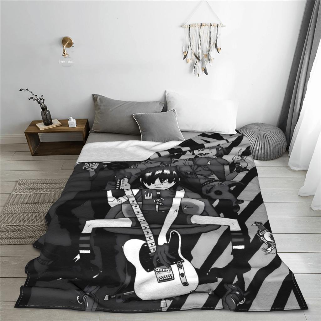 Music Band G-gorillazs Blanket Warm Funny Plush Throw Blanket For Kids Adult Home Decor Flannel Bedspread Bed Cover