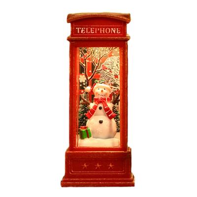 Schneekugel Laterne Telefonzelle Design Weihnachts Leuchtornament für Bar KTV Dekoration