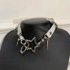 Punk Five-pointed Chokers Necklace Trendy Rivet Metal Star Chains for Women Retro Rock Hip Hop Charm Gothic Party Jewelry Gift