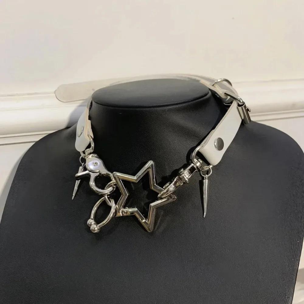Punk Five-pointed Chokers Necklace Trendy Rivet Metal Star Chains for Women Retro Rock Hip Hop Charm Gothic Party Jewelry Gift