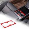 Red Carbon Fiber Center Cup Holder Panel Trim Sticker For Tesla Model 3 -24
