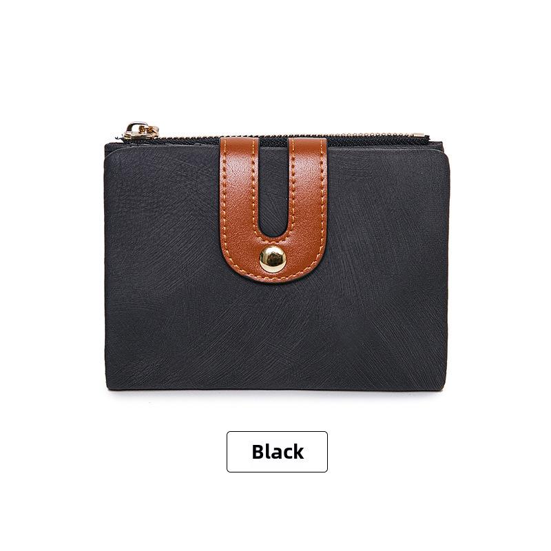 Xiangyin Leather 2024 Korean Women's Short Wallet - Simple, Trendy, Bi-fold Design for Students