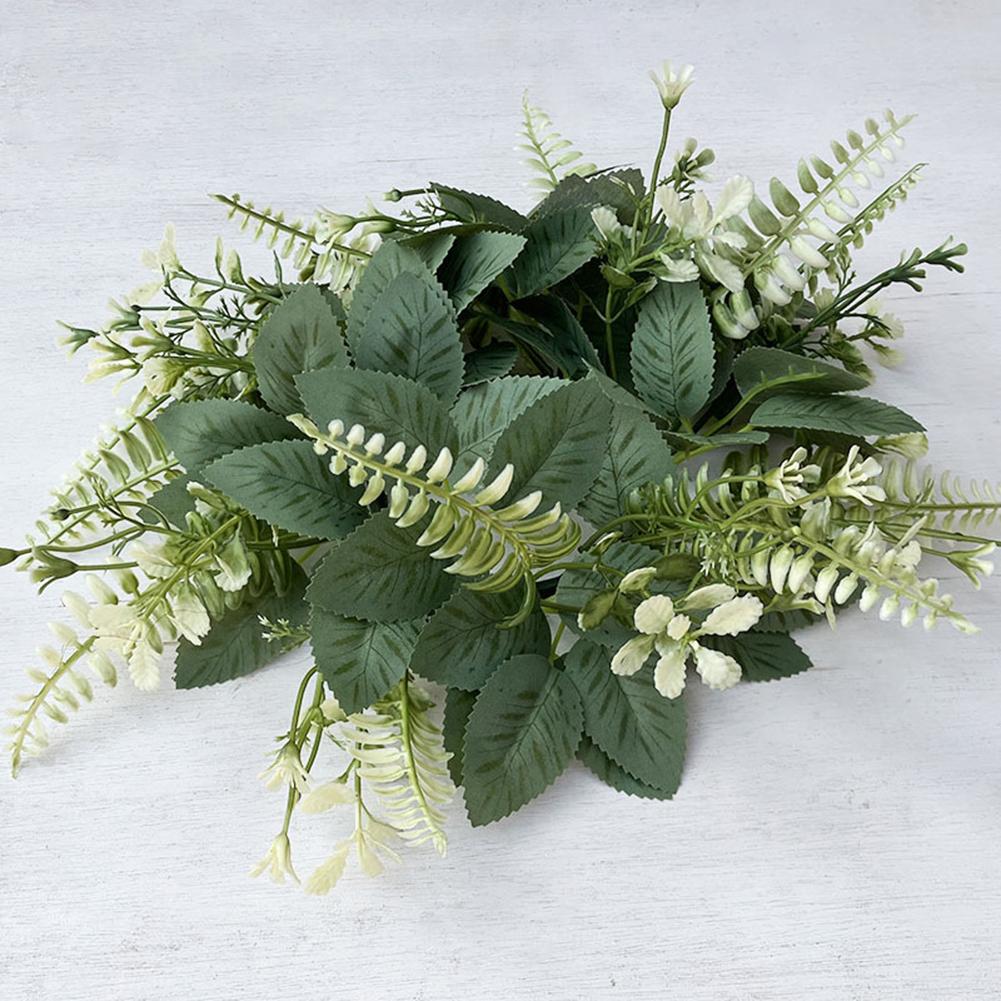 25CM Wedding Candle Rings Artificial Greenery Wreath Wedding For Pillars Farmhouse Wedding Table Party Home Decor