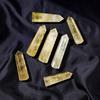 Beautiful Natural Crystal Exquisite Hexagonal Wand Column Desktop Ornament Yellow Gem  Gift